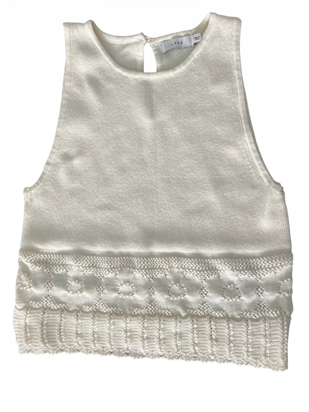 LUSH Cream Knit Top